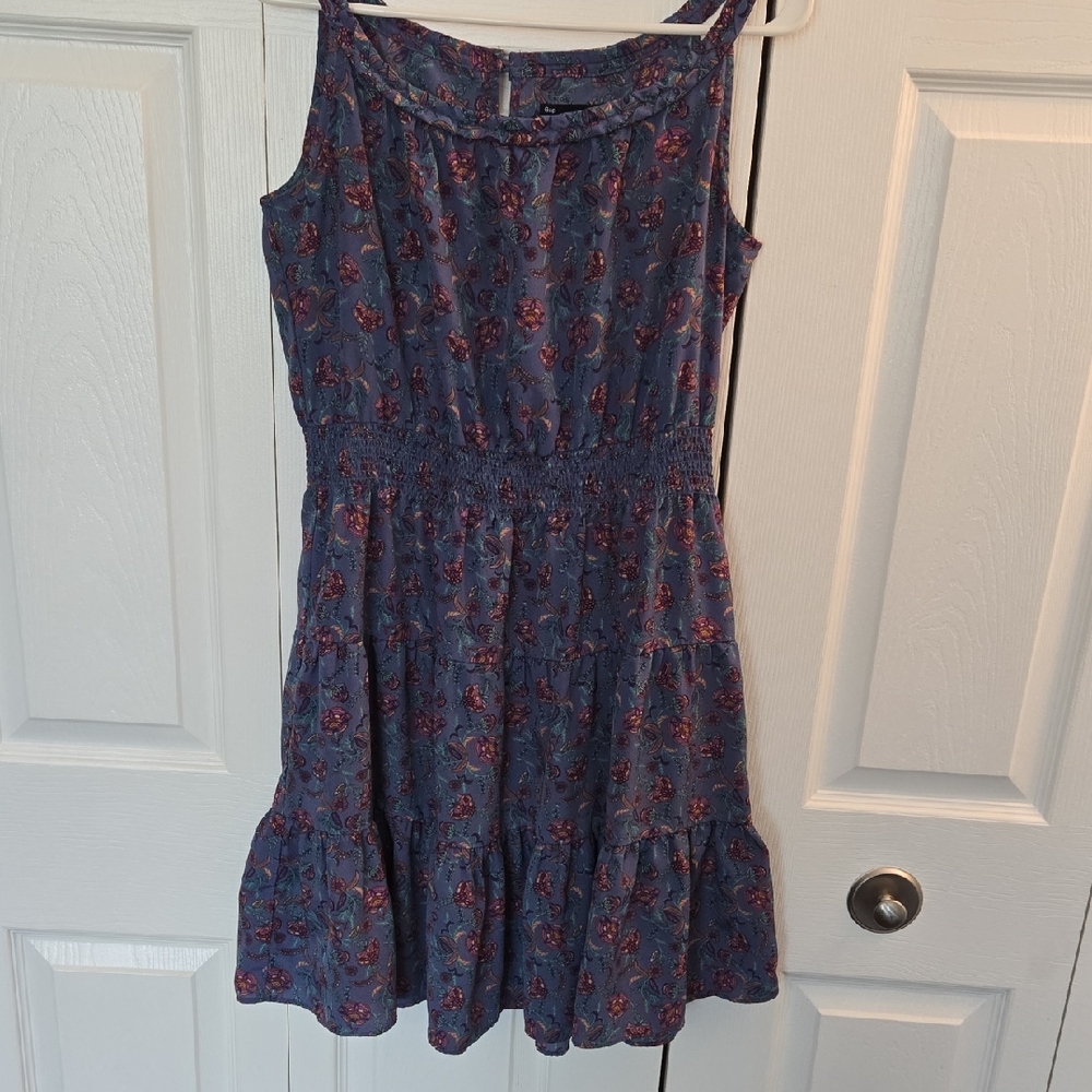 Floral Blue Sleeveless Summer Dress